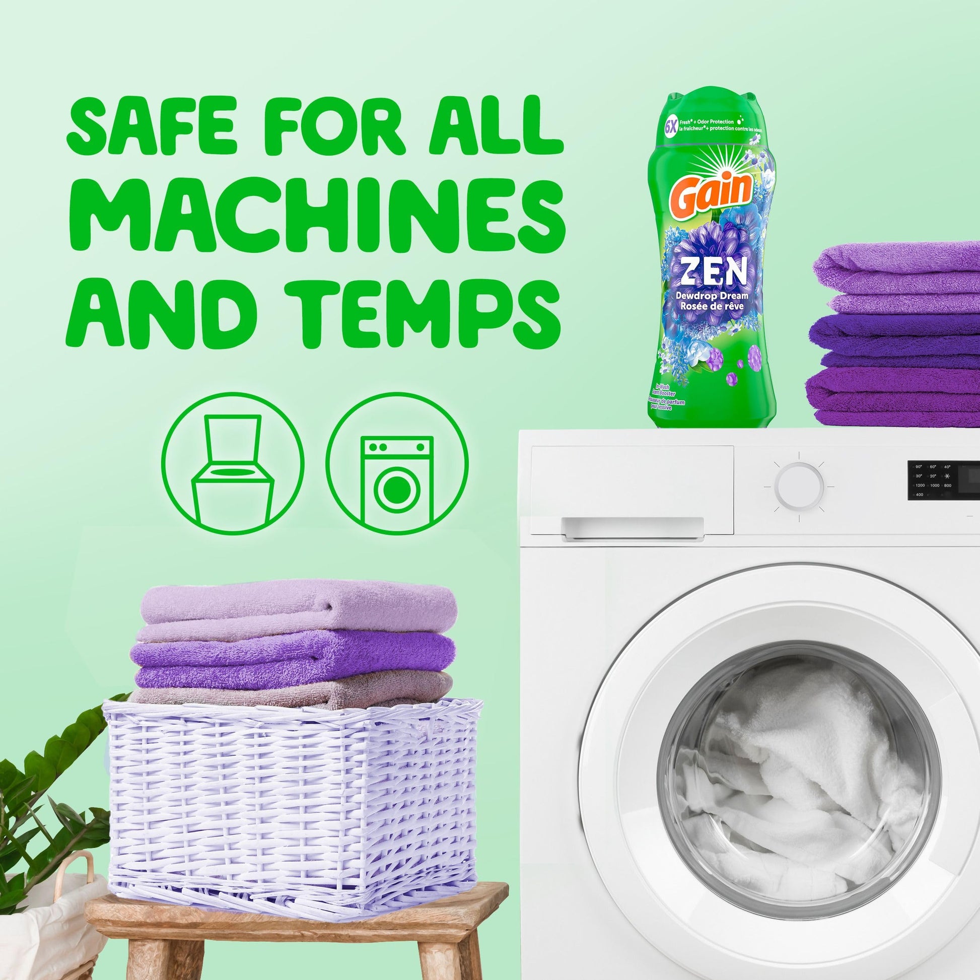 Gain In-Wash Laundry Scent Booster Beads, Zen, 680 Grams - Available at All In One Marketplace Canada