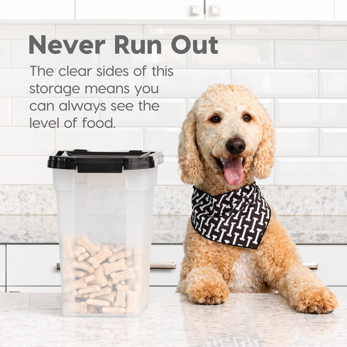 IRIS USA Dog Food Storage Container, Up to 10 lbs, Clear/Gray, Made in USA IRIS USA