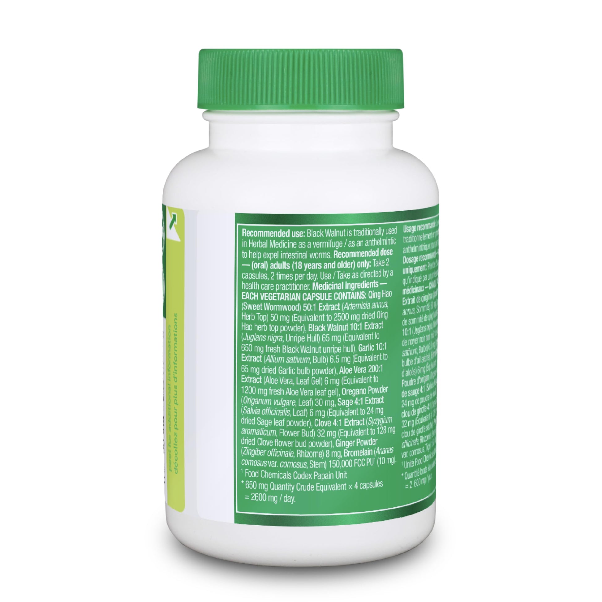 Organika Antiparasitic Capsules with Wormwood & Black Walnut Hull | Herbal Cleanse for Intestinal & Digestive Health | 7-Day Protocol | Traditional Botanical Formula | 56vcaps - Available at All In One Marketplace Canada