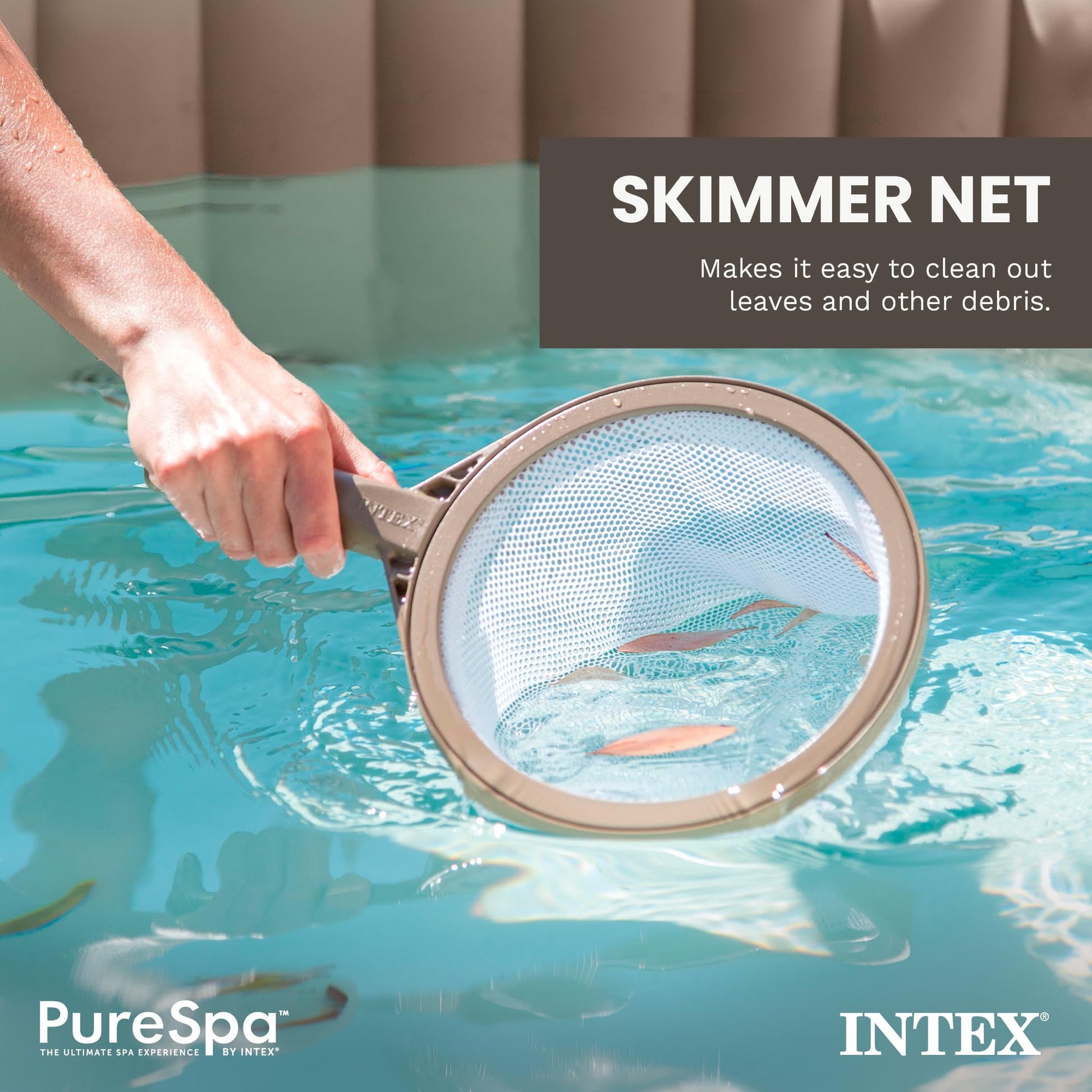 Intex PureSpa Hot Tub and Spa Maintenance Accessory Kit with Curved Brush, Mesh Net Skimmer, and Scrubber for Inflatable PureSpa Home Hot Tubs Intex