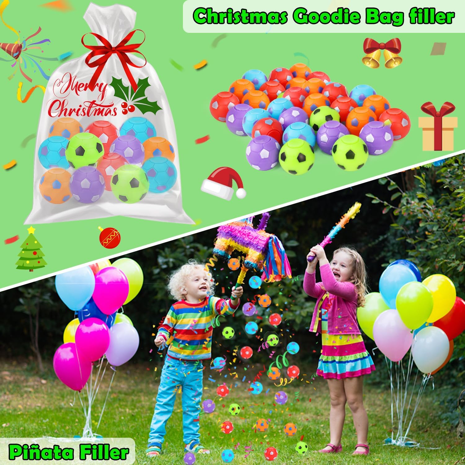 40 Pcs Mini Soccer Fidget Toy, Mini Spinner Balls Bulk Party Favor Toys for Kids 4-8, Goodie Bag Stuffers Sensory Classroom Class Treasure Carnival Bulk for Boys Girls Toddler 3 4 5 6 7 8 Years Old - Available at All In One Marketplace Canada