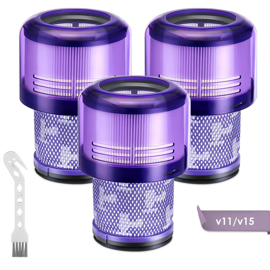 3 Pack V11 Vacuum Filters Replacement for Dyson V11 Animal V11 Torque Drive Complete V15 Detect V15s Detect Cordless Vacuum Cleaner, Compare to Part No. 970013-02 & 970013-03 - Available at All In One Marketplace Canada