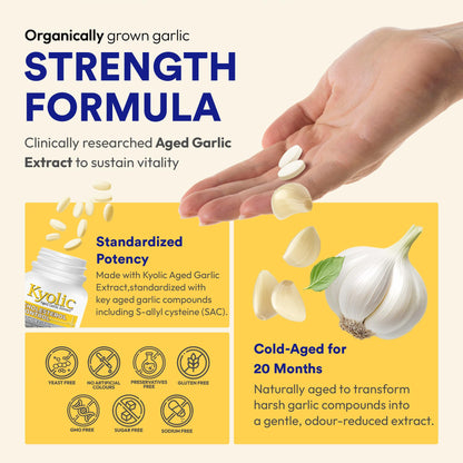 Kyolic Formula 104 Aged Garlic Extract, Odourless Garlic, 360 Capsules Kyolic