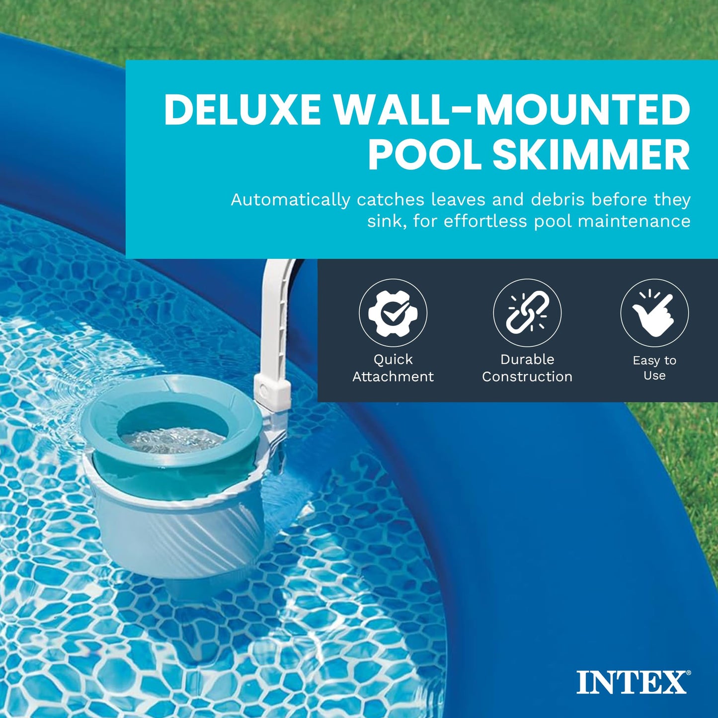 INTEX 28000E Deluxe Wall Mount Pool Cleaning Surface Skimmer for Above Ground Pools