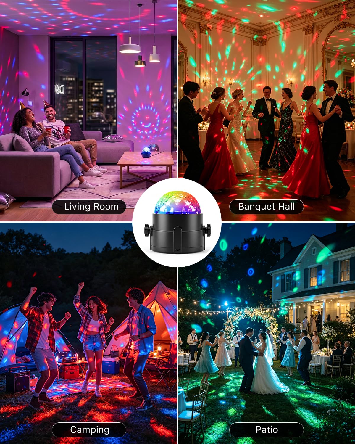 FALOVE 3 Pack RGB Disco Ball Lights with Sound Activation for Party Decor 🍁 All In One Marketplace Canada