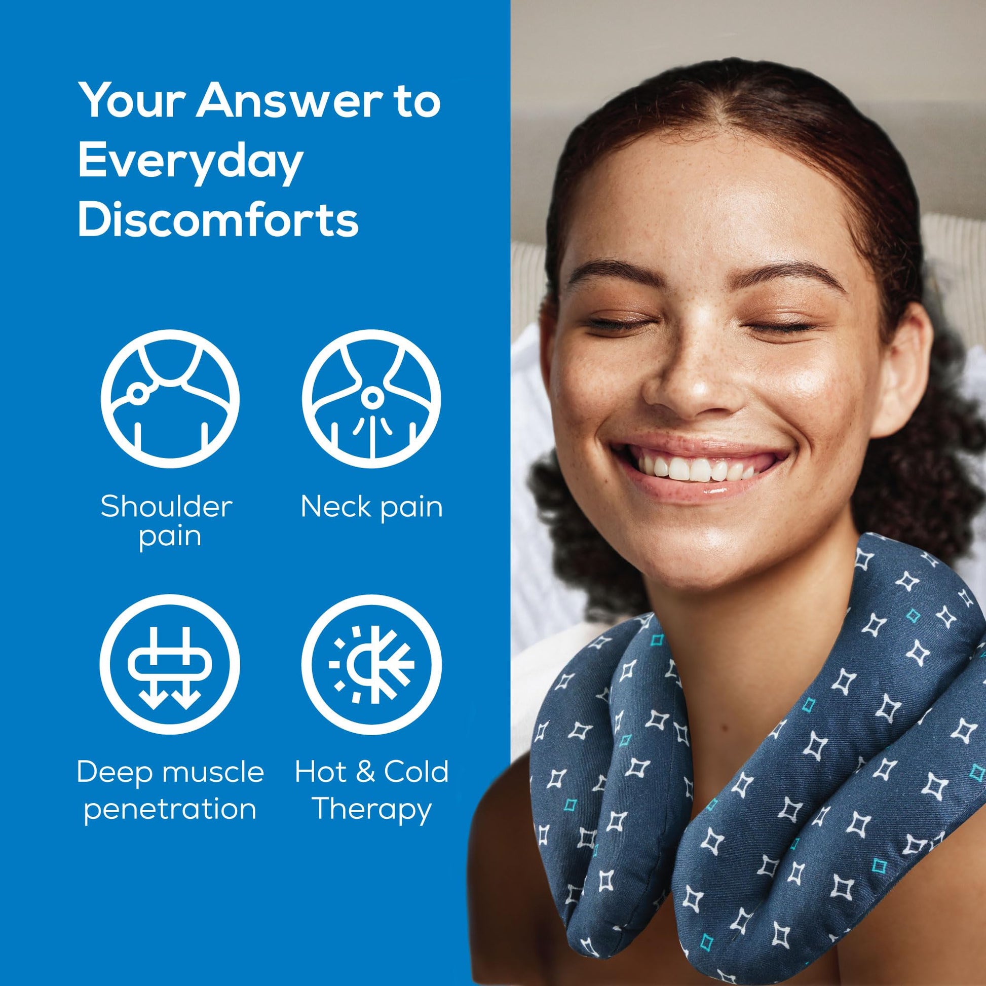Magic Bag Signature Edition Neck-to-Back Hot & Cold Compress, Hot/Cold Therapy for Neck and Shoulder Pain Relief, Awarded with the Family-Tested, Family-Approved Seal, Cordless Magic Bag