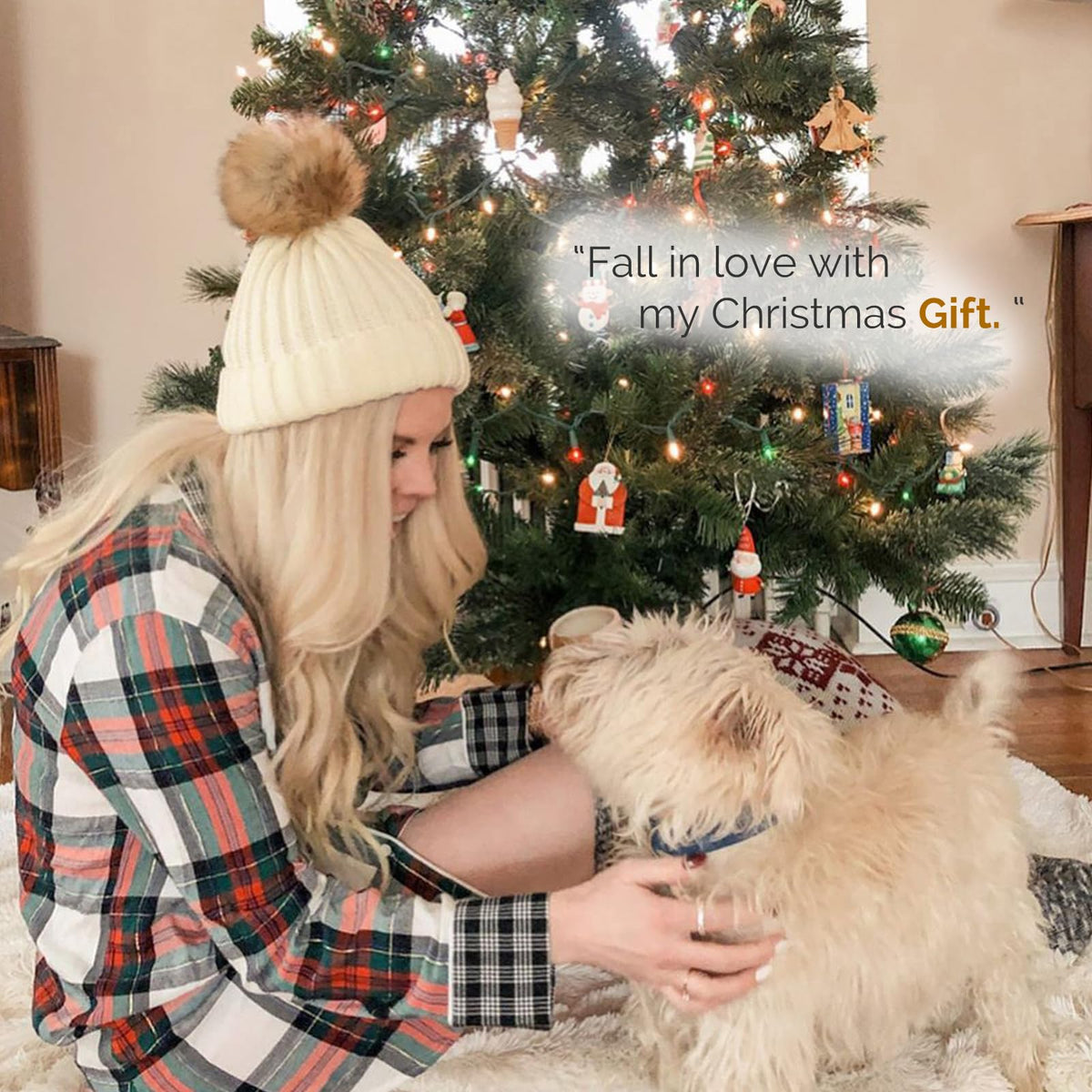 FURTALK Womens Winter Knitted Beanie Hat with Faux Fur Pom Warm Knit Skull Cap Beanie for Women Beige 🍁 All In One Marketplace Canada
