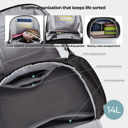 Travelon Backpack,Black,One Size Travelon