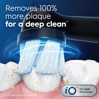 Oral-B iO Genuine Gentle Care Replacement Brush Heads, Black, 2ct Refills, 6 Month Supply, Compatible Exclusively with Oral-B iO Electric Toothbrushes, Not Compatible with any Other Series Including: Pro, Vitality, Smart, or Genius