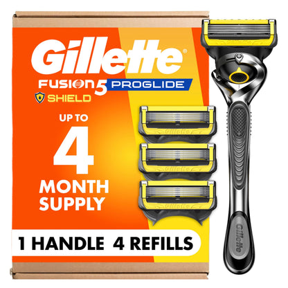 Gillette - ProGlide Shield Men's Razor, 1 Handle and 4 Refills Gillette