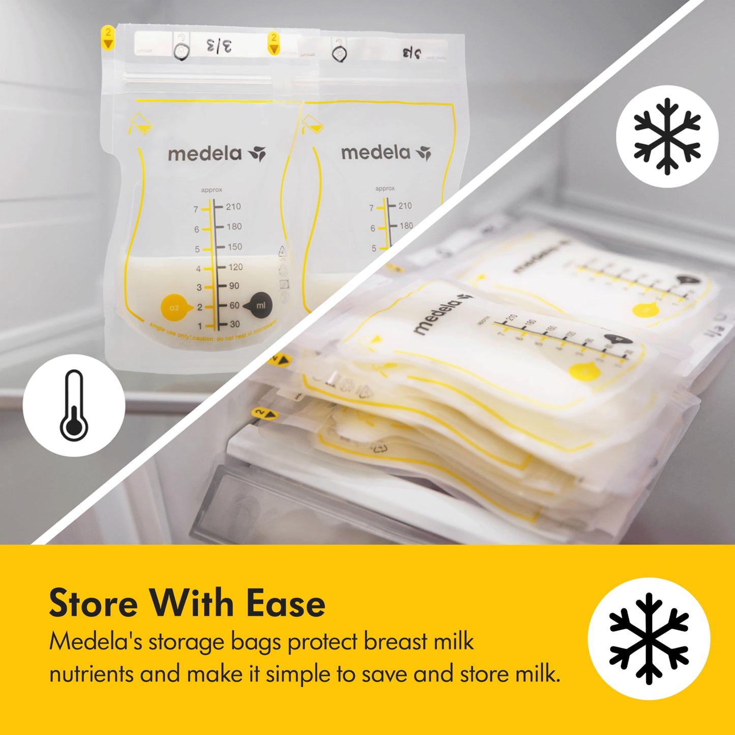 Medela Easy Pour Disposable Breast Milk Storage Bags, 7 oz/210 ml Capacity, Leakproof Design with Milk Protection, Made Without BPA, Pack of 200