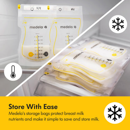 Medela Easy Pour Disposable Breast Milk Storage Bags, 7 oz/210 ml Capacity, Leakproof Design with Milk Protection, Made Without BPA, Pack of 200