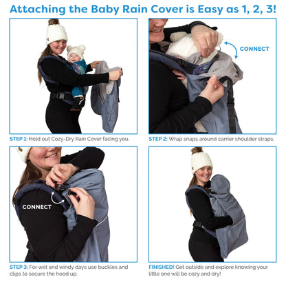 Jan & Jul Cozy-Dry Baby Carrier Rain Cover (Black, One Size) 🍁 All In One Marketplace Canada