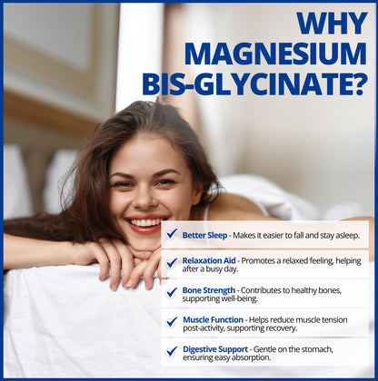 CanPrev Magnesium Bis-Glycinate Gentle 200mg, 120 V-Caps 120-Day Supply - Pure Elemental Magnesium Supplement, Supports Bone and Muscle Function, Gentle on Stomach, Perfect for Daily Magnesium Needs