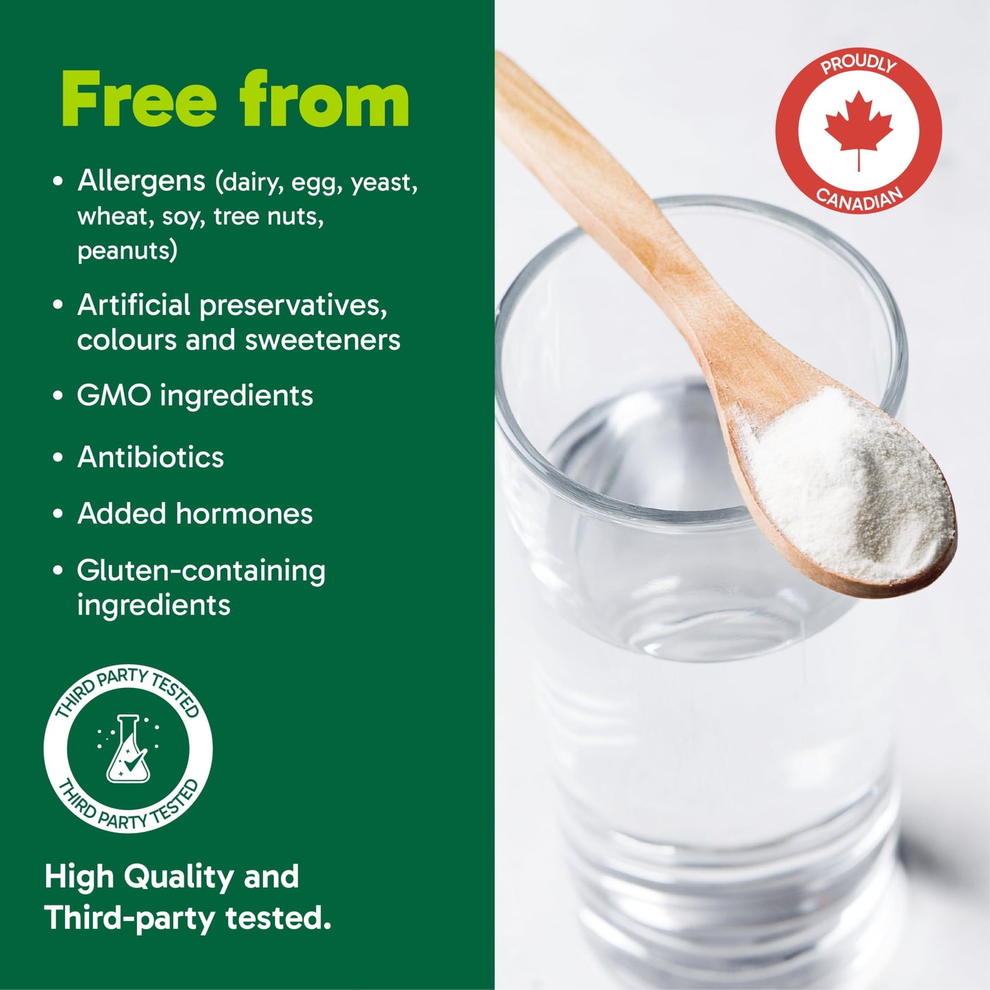 Organika Canadian-Made Enhanced Collagen Bone and Joint Powder - with Glucosamine, MSM, Chondroitin Sulfate, Vitamin D3 and K2 | Helps Restore Bone and Joint Health + Healthier Skin and Hair - 280g Organika