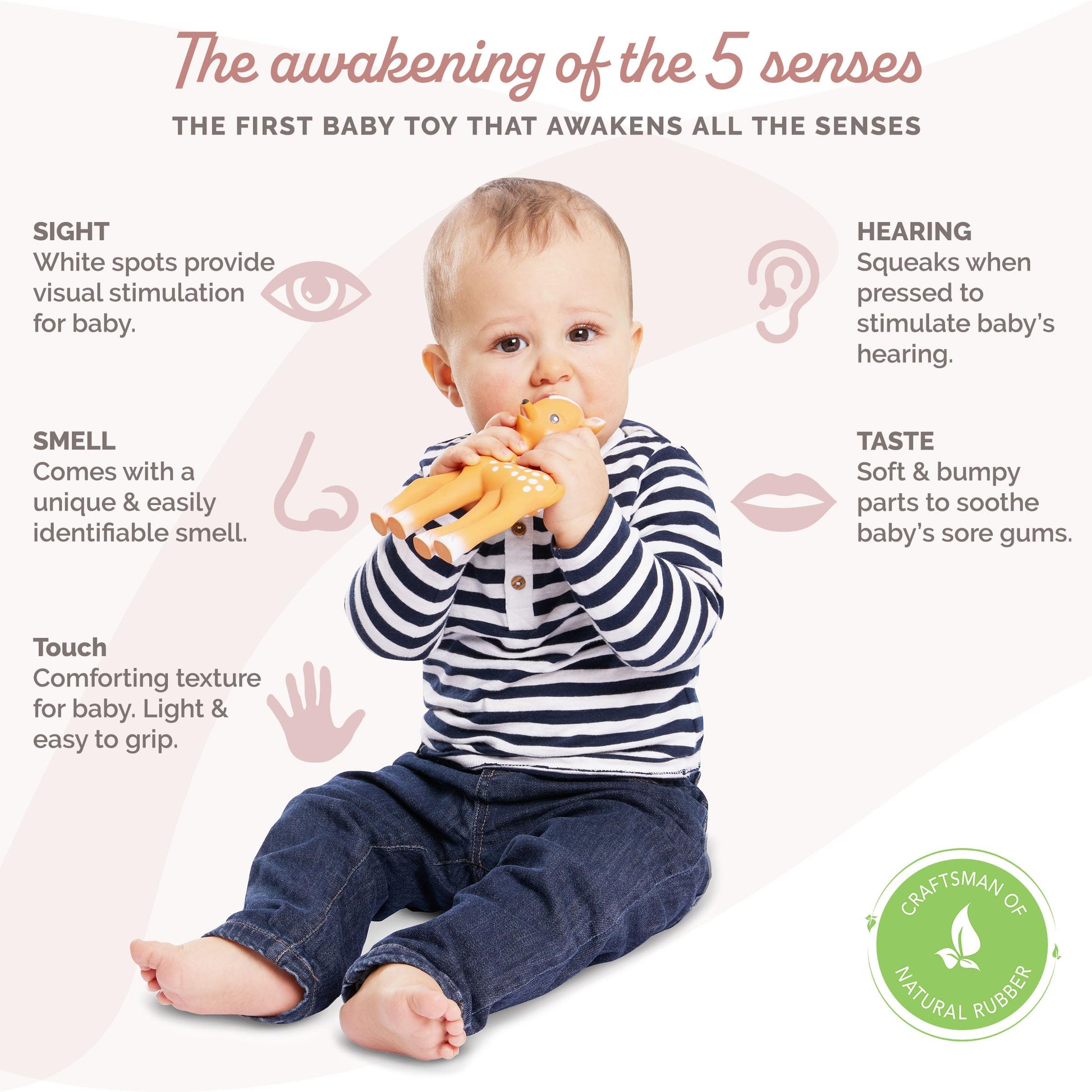 Fanfan The Fawn - Sophie la girafe's New Friend - Soft Natural Rubber - BPA-Free Teething Toy for Babies from Birth Sophie la girafe