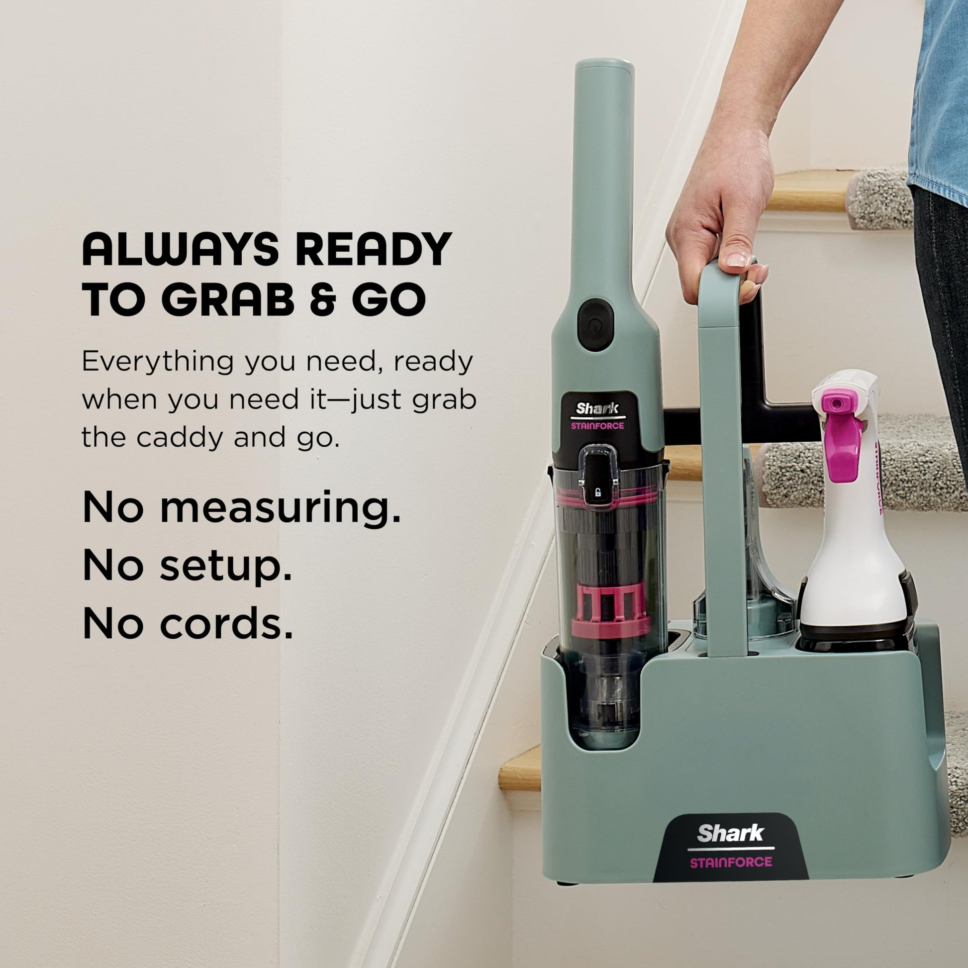 Shark StainForce Cordless Spot Cleaner, Dual-Activated Formula, OXY-Powered Stain Cleaning, Indoor/Outdoor, Carpets, Upholstery, Car Seats & Stairs, Pet Urine & Odor Remover, HX101C (Canadian Version) - Available at All In One Marketplace Canada
