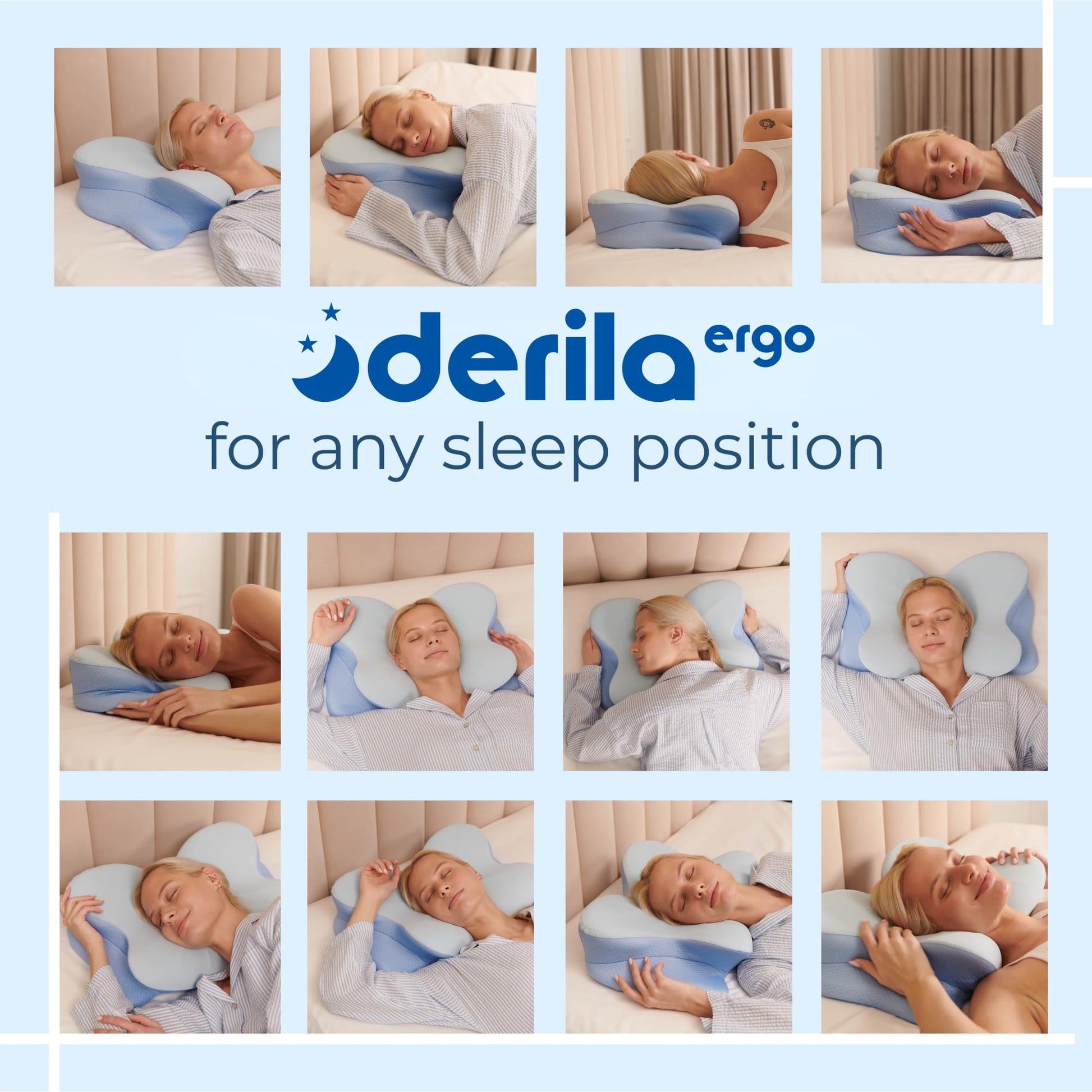 Derila Ergo Pillow Memory Foam Butterfly Neck Pillow, Side, Stomach Sleeper Pillows, oreiller Mousse memoire, Fete Des Meres Cadeaux Happy Mothers Day 21.25 x 14.17 x 4.72 inches