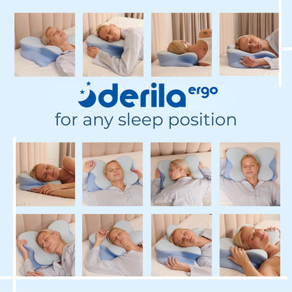 Derila Ergo Pillow Memory Foam Butterfly Neck Pillow, Side, Stomach Sleeper Pillows, oreiller Mousse memoire, Fete Des Meres Cadeaux Happy Mothers Day 21.25 x 14.17 x 4.72 inches