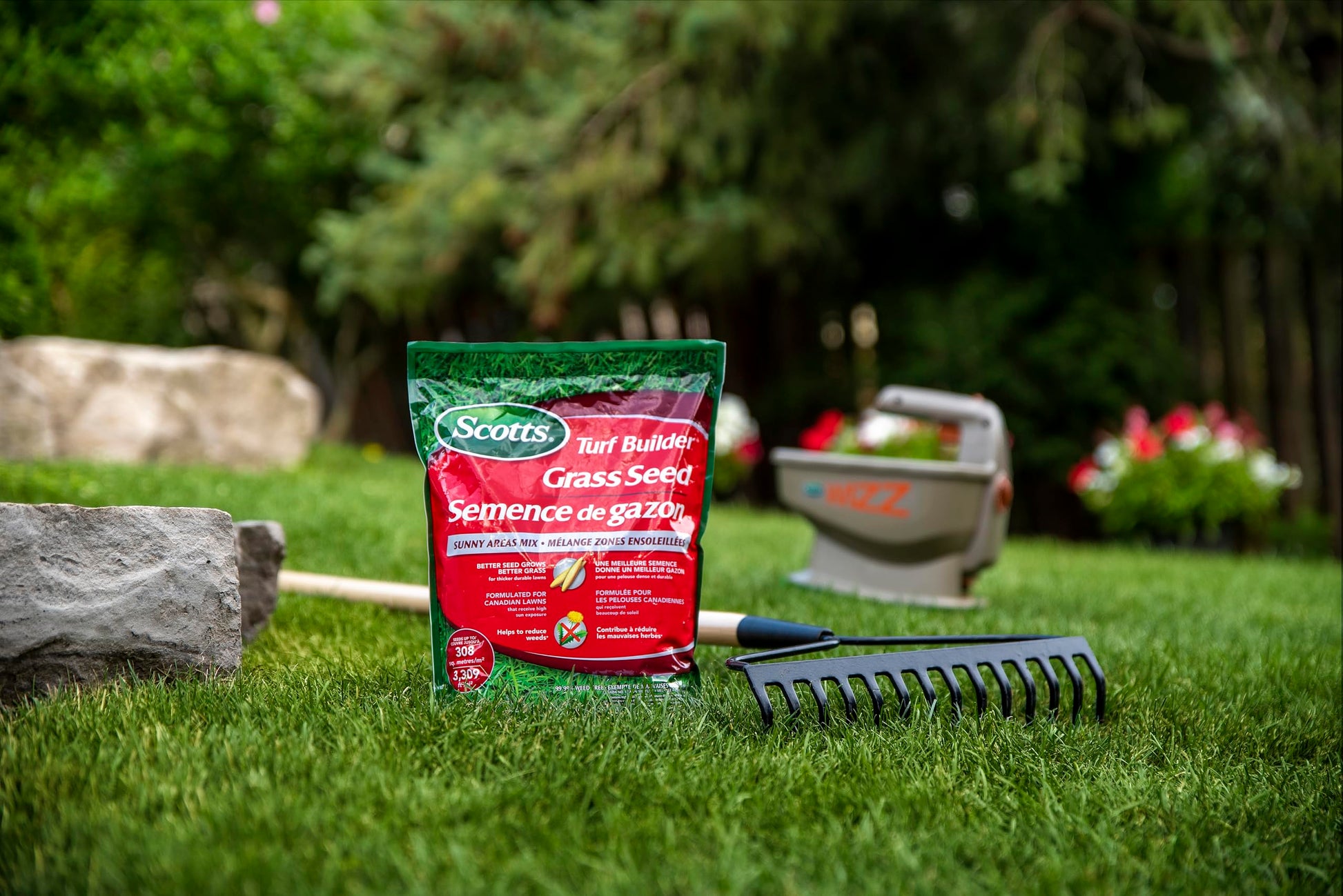 Scotts Turf Builder Grass Seed Sunny Areas Mix, 1kg (246 sq Meters / 2,648 sq feet Coverage) | Formula for overseeding or Growing a new, Thick Lawn in Sunny Areas Scotts
