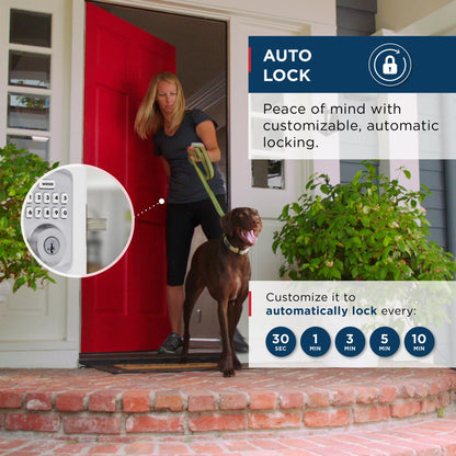 Weiser Powerbolt 3 Satin Chrome Keyless Entry Door Lock/Deadbolt Lock, 10-Button Keypad Door Lock with Auto Lock and 12-Month Battery Life, Electronic Door Locks for Front Door, Home Décor 🍁 All In One Marketplace Canada