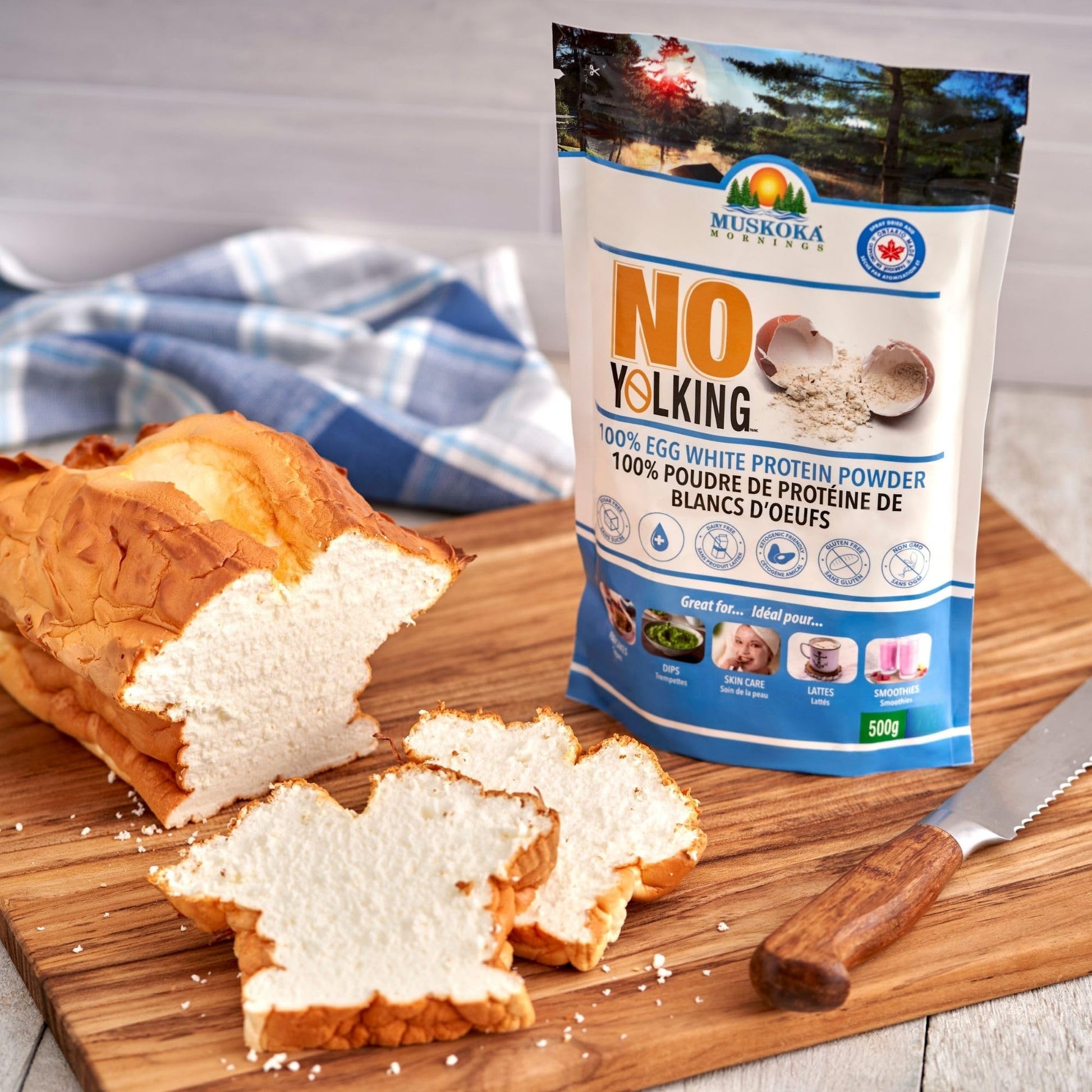 No Yolking Egg White Protein Powder by Muskoka Mornings (500g) | 25.5g Protein per Serving | Gluten-Free, Dairy-Free, Sugar-Free, Low-Carb | Keto, Paleo & Diabetic Friendly | Unflavoured