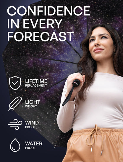Repel Windproof Travel Umbrella - Compact & Withstands Winds up to 100MPH, Strongest Premium Auto Folding Umbrella for Rain and Sun - Durable, Light & Portable for Women & Men, Fits Backpack & Cars