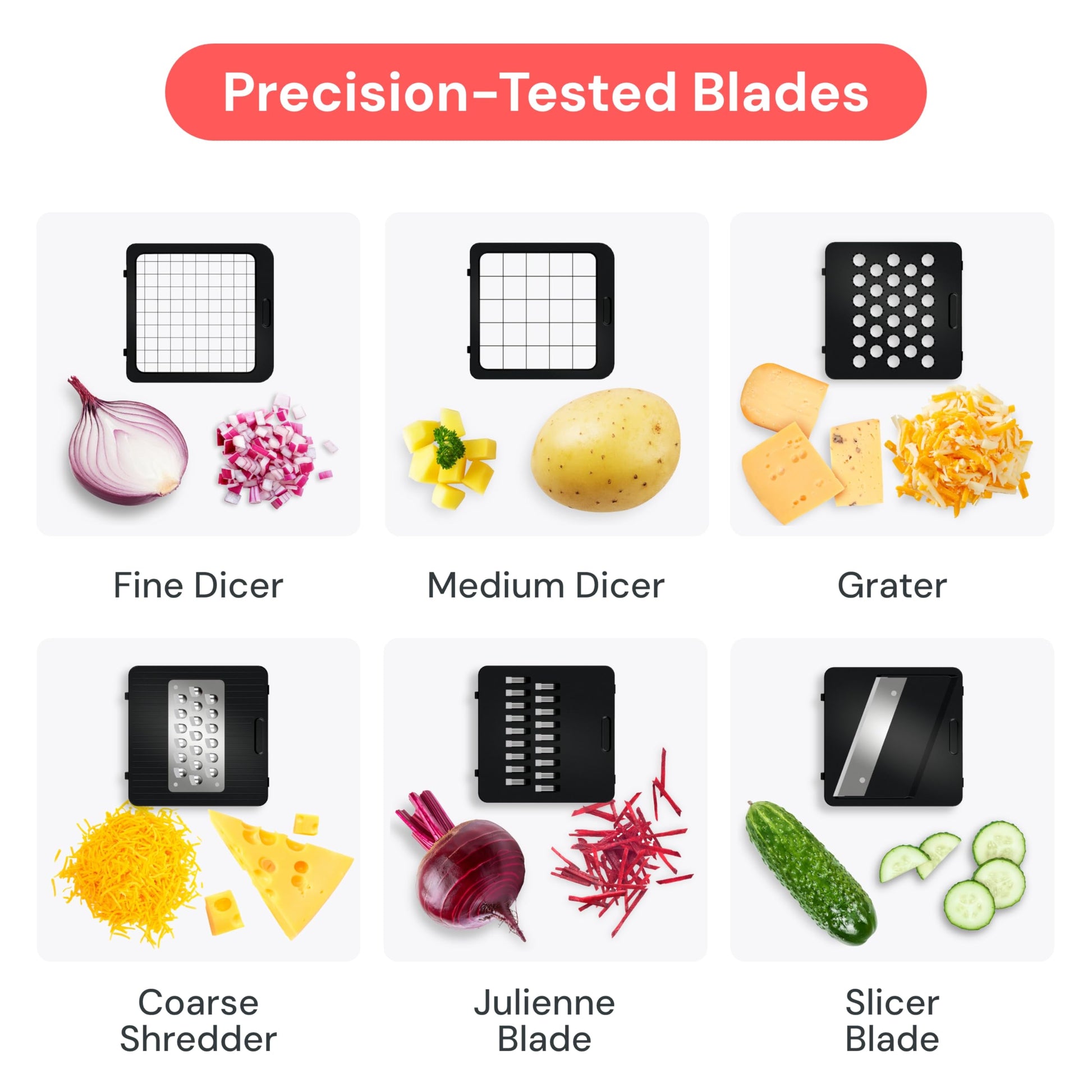 Fullstar Pro Core - Vegetable Chopper & Mandoline Slicer - 6 Blades