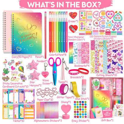 Axirata 2-Pack DIY Journal Kit for Girls, Journal Set for Tween & Teen Girls 6-8-14 Year Old, Art & Crafts Stationery Kit, Scrapbook & Diary Supplies Toy Set Birthday Christmas Ideal Gift for Girls 🍁 All In One Marketplace Canada