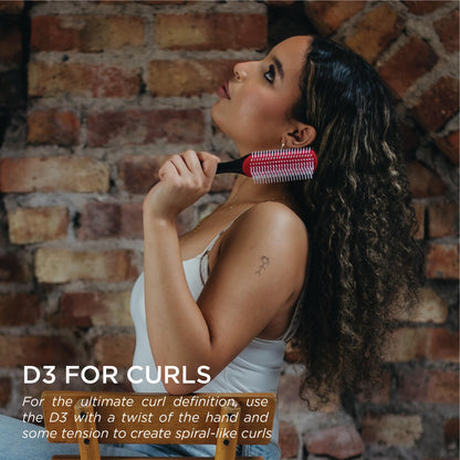 Denman D3 Original Curl Definer & Styler – 7‑Row Detangling Brush for Smooth, Defined Curls – Precision Styling Brush for Curly or Straight Hair – For Men and Women - Available at All In One Marketplace Canada
