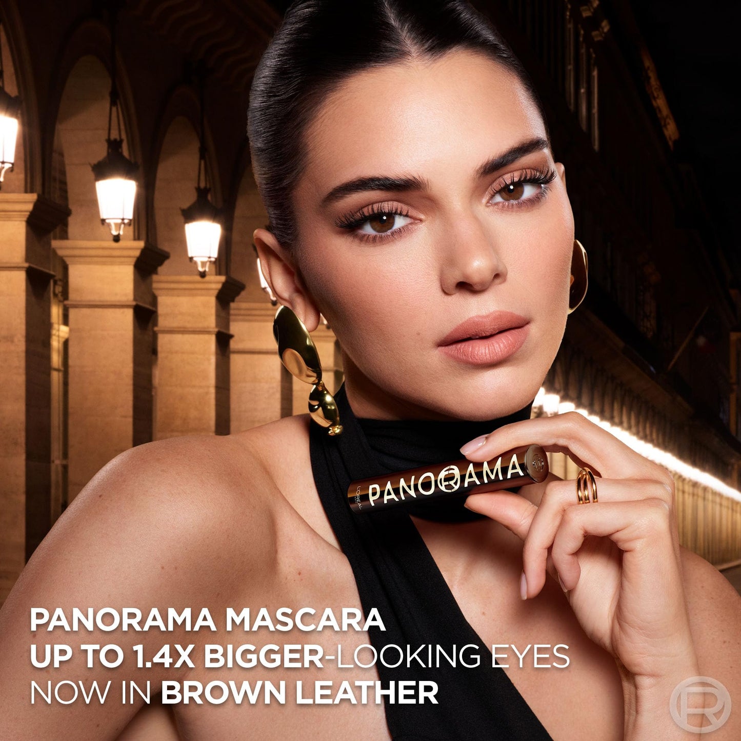L’Oreal Paris Voluminous Panorama Chromatic Mascara, Volumizing and Lengthening Brown Mascara, Longwear, Smudge-Resistant and Washable, 705 Brown Leather