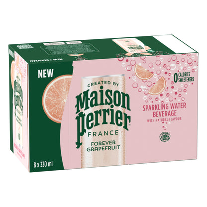Maison Perrier Forever Grapefruit Sparkling Water – 24 Pack, 330ml Cans – Natural Flavor, Zero Calories, Sweeteners & Sodium
