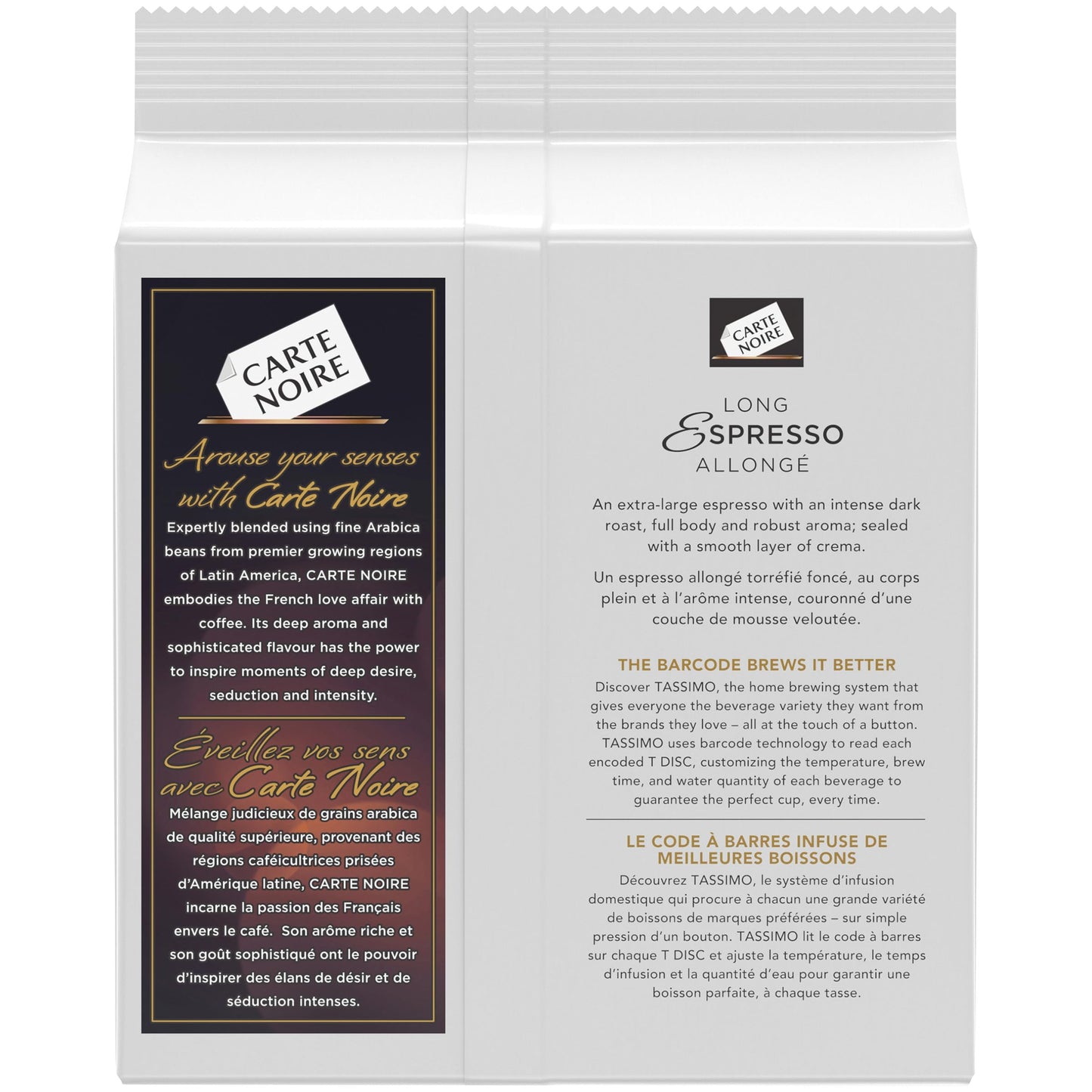 Carte Noire Long Espresso Single Serve T-Discs by Tassimo, 110g (5 Boxes of 14 T-Discs)