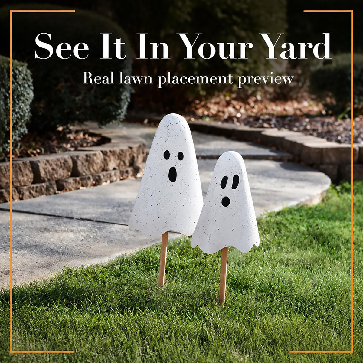 Pancartes de jardin fantômes en métal pour Halloween Mud Pie, 24 po, 20 po