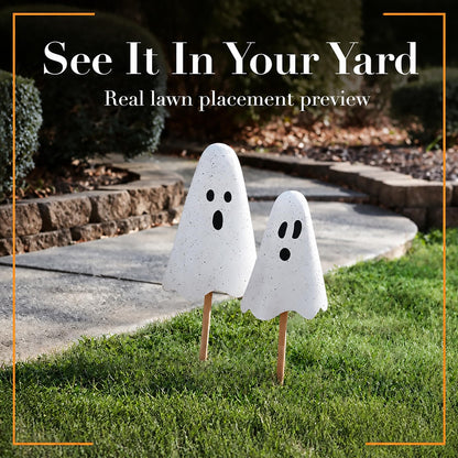 Pancartes de jardin fantômes en métal pour Halloween Mud Pie, 24 po, 20 po
