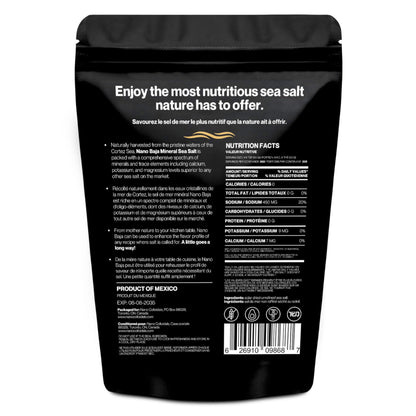 NANO Baja Sea Salt Organic | 90 Minerals, 4X More Than Celtic Sea Salt | Low Sodium, Pure & Clean | Cooking & Wellness | 1 lb (454g)