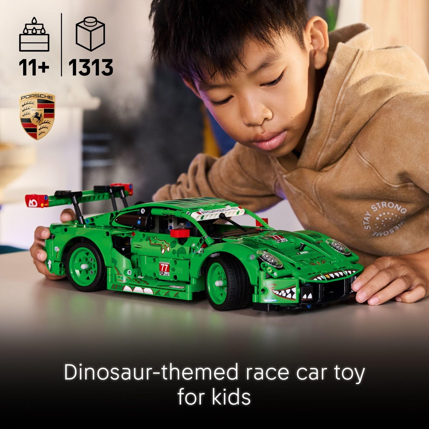 LEGO Technic Porsche 911 GT3 R Rexy AO Racing Car Building Toy for Boys & Girls - Car Toy W/Realistic Steering & 6-Cylinder Engine for Kids & Auto Fans, Ages 11+ - Gift Idea for Birthdays - 42224 LEGO