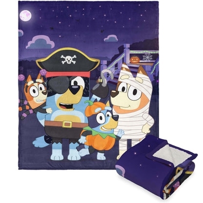 Northwest Bluey Silk Touch Sherpa Throw Blanket, 50" x 60", Family Halloween