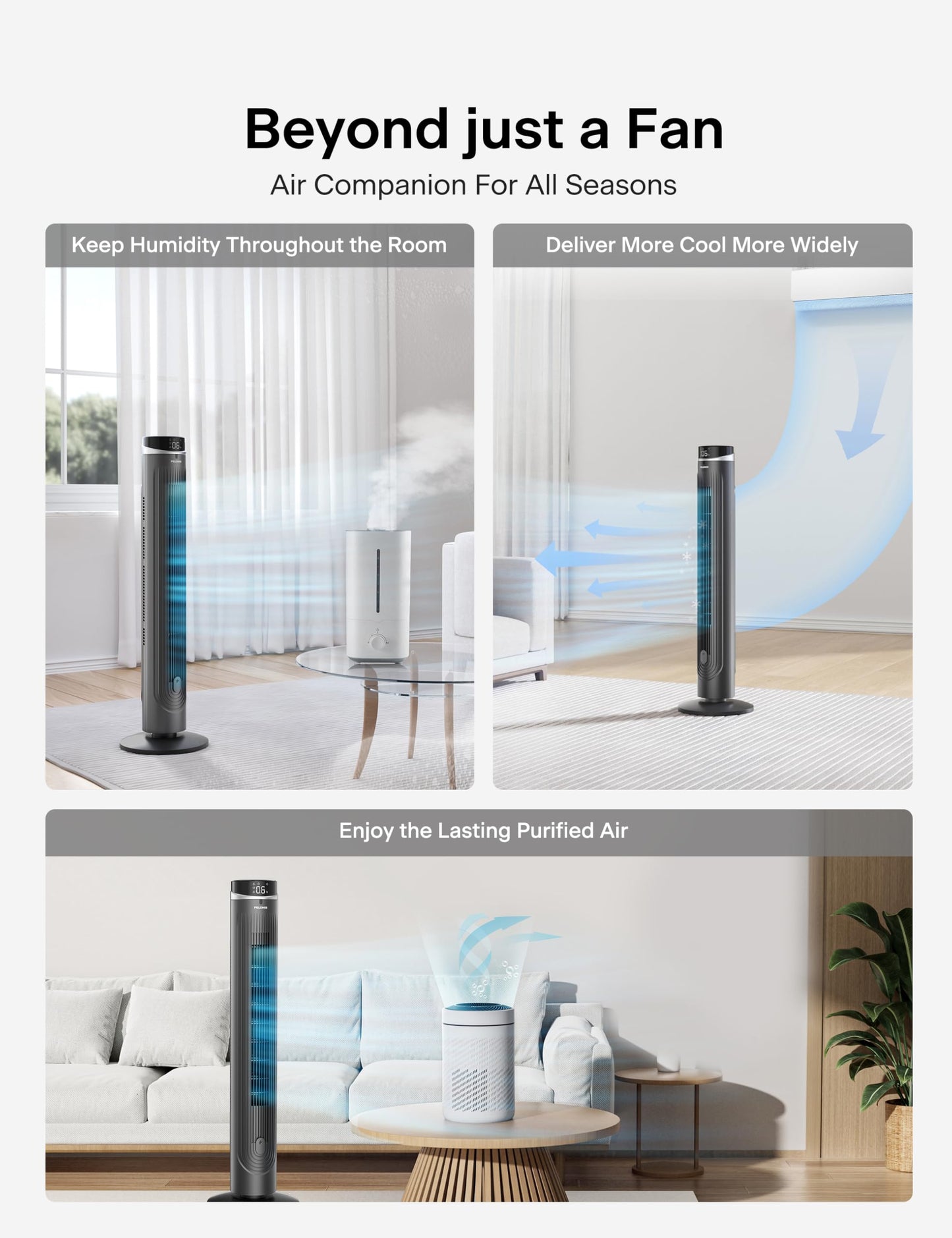 Pelonis 42 inch Tower Fan for Bedroom, 5 Speeds, 4Modes with 28ft/s Standing Fan, 90° Oscillating Fans for Indoors, 15H & 23dB Quiet Timer, householad fans with Remote Control 🍁 All In One Marketplace Canada
