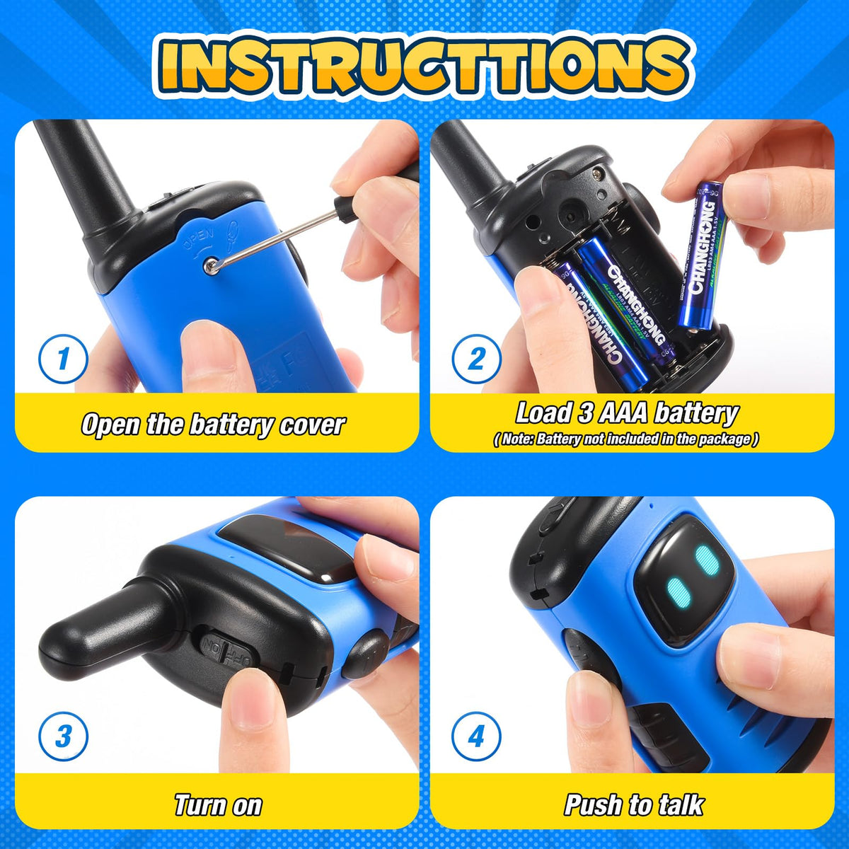 3 4 5 6 Year Old Boy Girl Gifts, Exssary Walkie Talkies for Kids Toys for 3-6 Year Old Boys Girls Christmas Birthday Gifts Walkie Talkie Kids Camping Outdoor Toys Blue & Pink 🍁 All In One Marketplace Canada