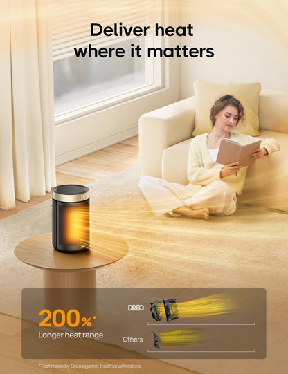 DREO Space Heater for Indoor Use, 1500W PTC Ceramic Safety Heater with Thermostat for Bedroom Home Office, Portable Electric Heaters with Remote, 3 Modes, Overheat & Tip Over Protection, 12H Timer - Available at All In One Marketplace Canada