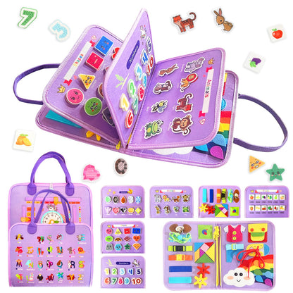 Montessori Activity Busy Book for Toddler -1 2 3 4 5 Years Old Activity Busy Board Toy, Sensory Board Toy Educational Activities for Fine Motor Skills Learning, Travel Toys for Airplane Car Christmas 🍁 All In One Marketplace Canada