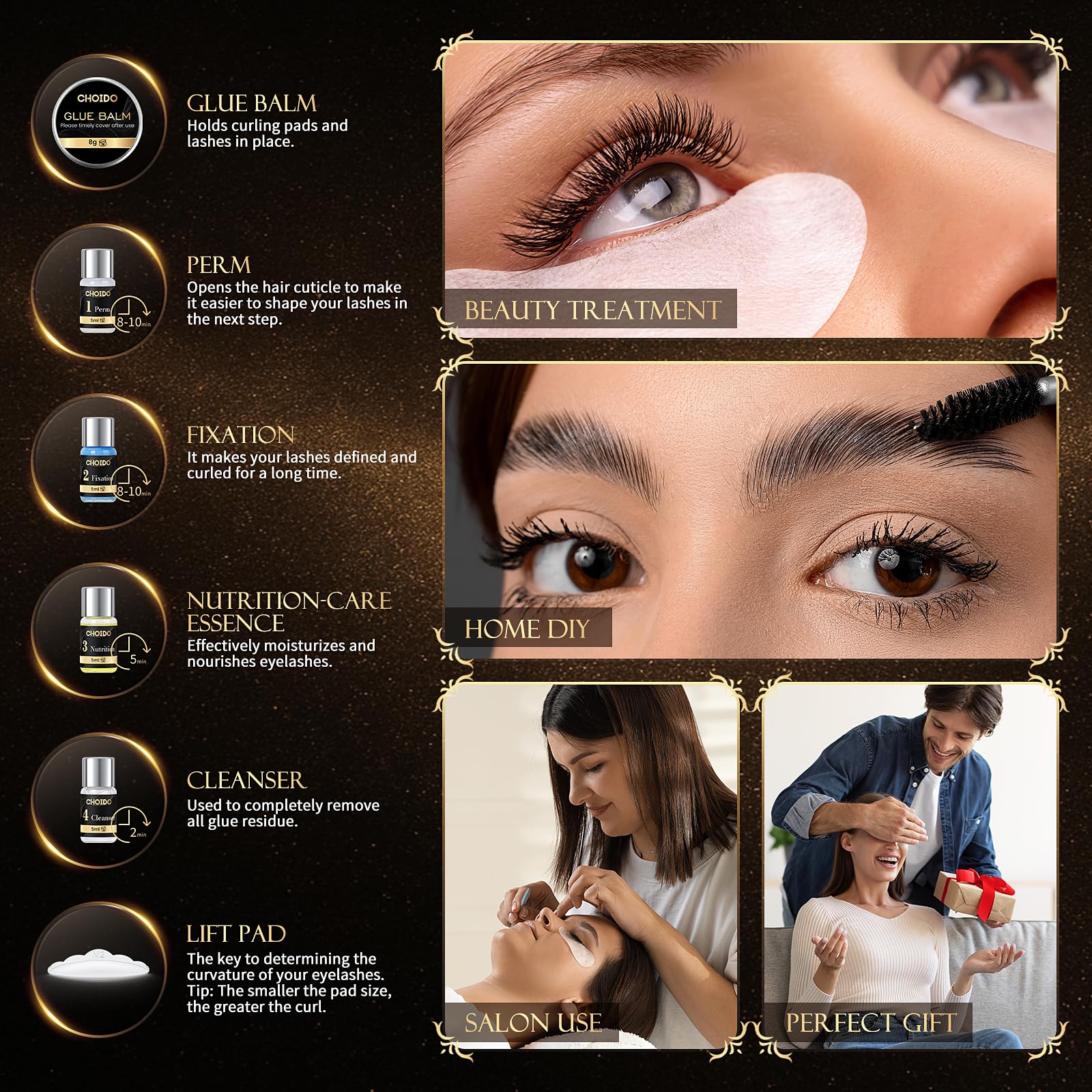 Lash Lift & Brow Lamination Kit 2-in-1, Professional DIY Eyelash Perm for Home Use & Salon, Long-Lasting Curl Effect Up to 8 Weeks - Easy Application - Available at All In One Marketplace Canada