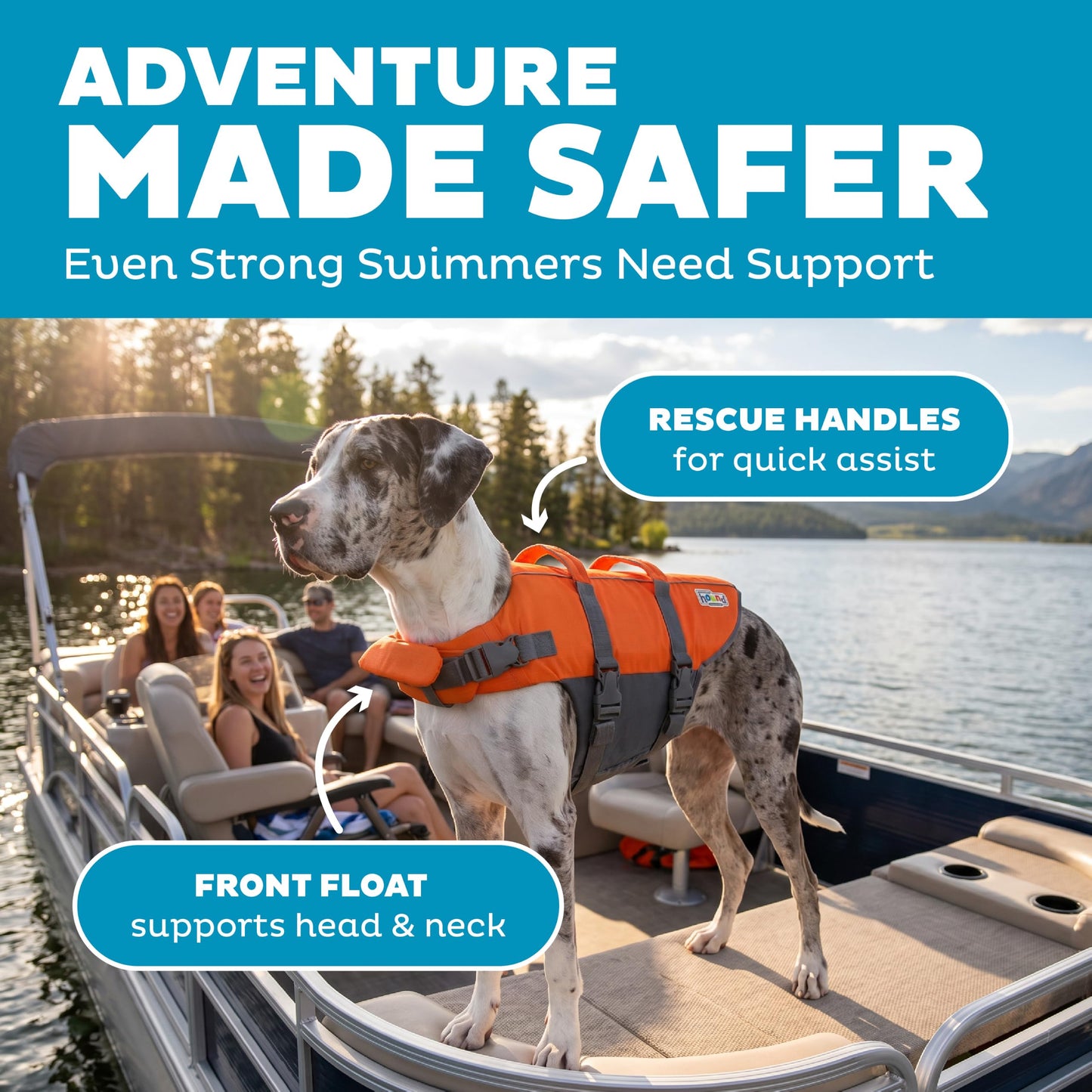 Outward Hound Granby Splash Dog Life Jacket with Handle, Reflective Floating Vest for Swimming & Boating, Maximum Buoyancy, All Skill Levels, Extra-Large Dogs (33–44" Girth), Orange, X-Large 🍁 All In One Marketplace Canada