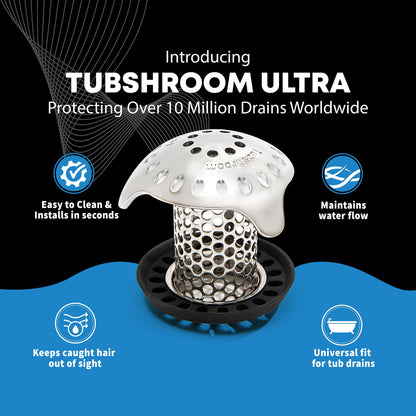 TubShroom Ultra Revolutionary Bath Tub Drain Protector Hair Catcher/Strainer/Snare Stainless Steel 🍁 All In One Marketplace Canada