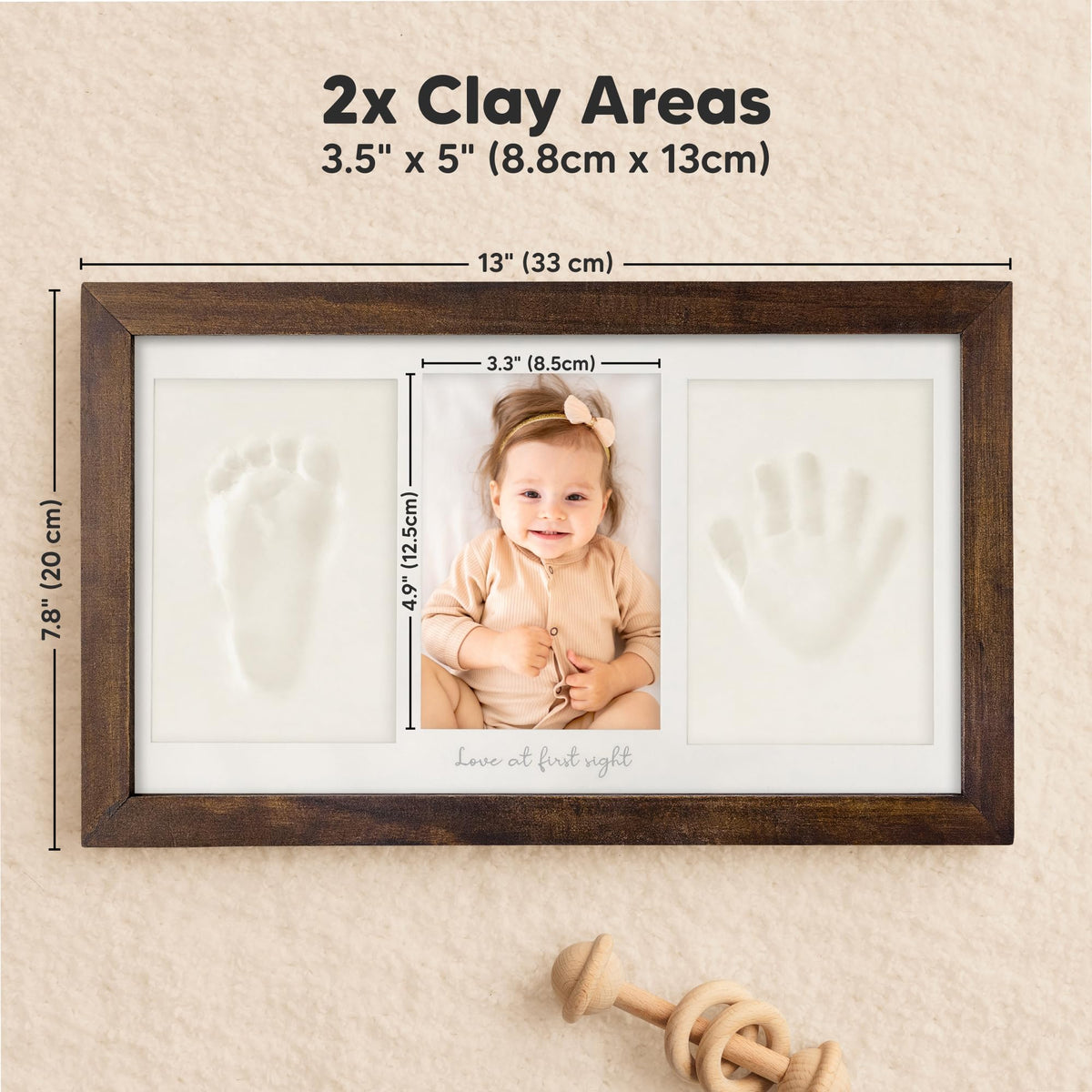 KeaBabies Baby Hand and Footprint Kit, Clay Keepsake Frame (Dark Walnut) 🍁 All In One Marketplace Canada