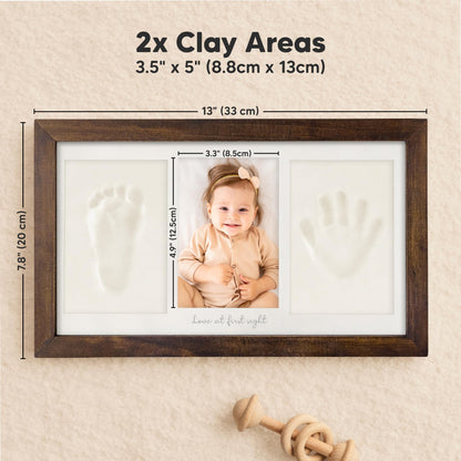 KeaBabies Baby Hand and Footprint Kit, Clay Keepsake Frame (Dark Walnut) 🍁 All In One Marketplace Canada
