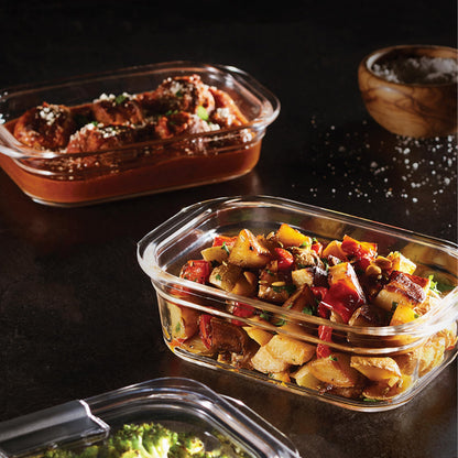 Rubbermaid Brilliance Glass Food Storage Containers, Set of 9 Food Containers with Lids (18 Pieces Total), BPA Free and Leak Proof - Available at All In One Marketplace Canada