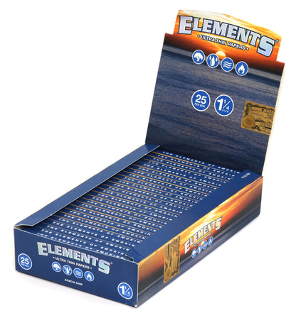 Elements 1 1/4 Size Ultra Thin Rice Rolling Paper - 25 Booklets, 1250 Sheets