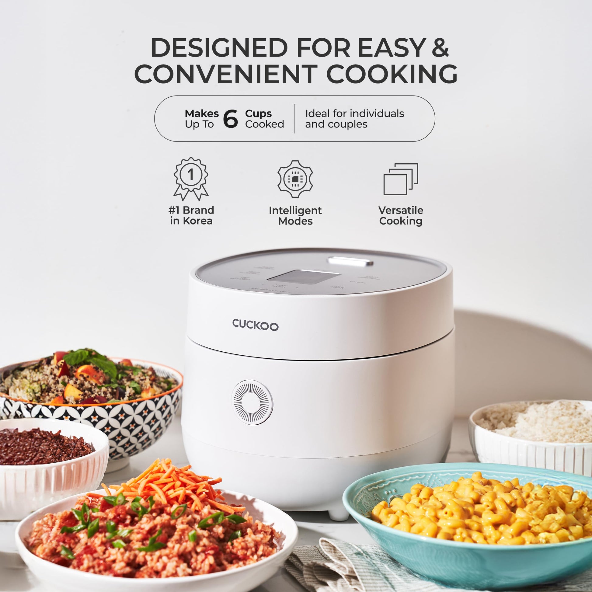 CUCKOO CR-0375FW | 3-Cup (Uncooked) Micom Rice Cooker | 10 Menu Options: Oatmeal, Brown Rice & More, Touch-Screen, Nonstick Inner Pot | White (CR-0375FW) CUCKOO